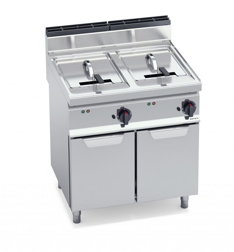 ELECTRIC FRYER WITH CABINET - TWIN TANK 18+18 L