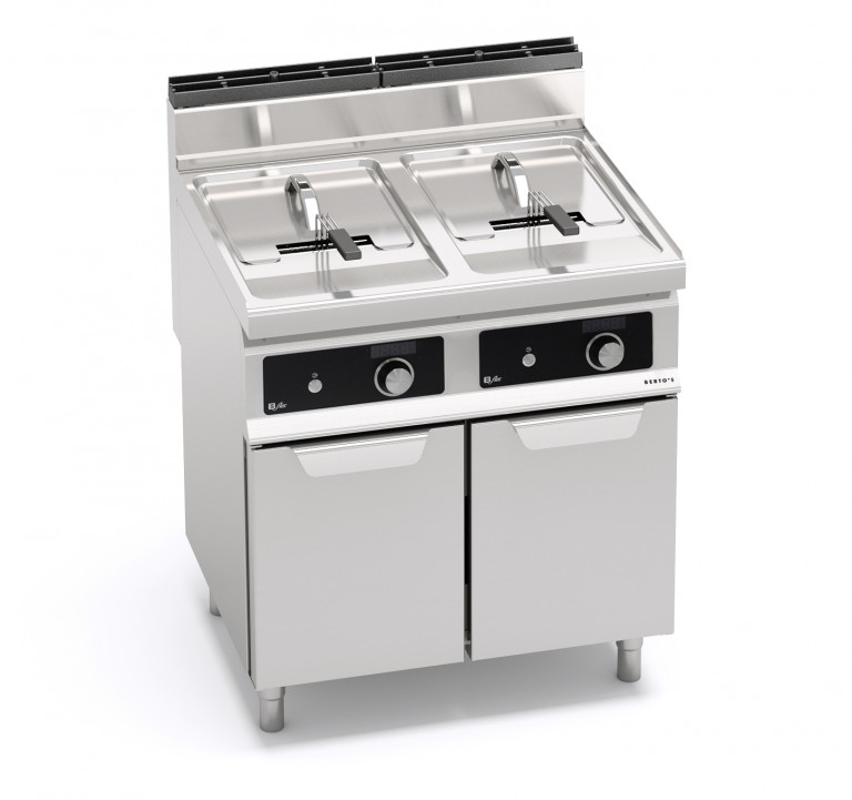 GAS FRYER WITH CABINET - TWIN TANK 15 + 15 L (BFLEX CONTROLS)