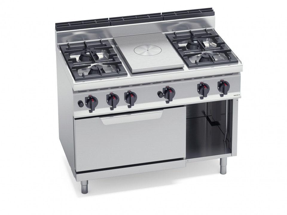 SOLID TOP + 4 OPEN BURNERS WITH 2/1 GAS OVEN