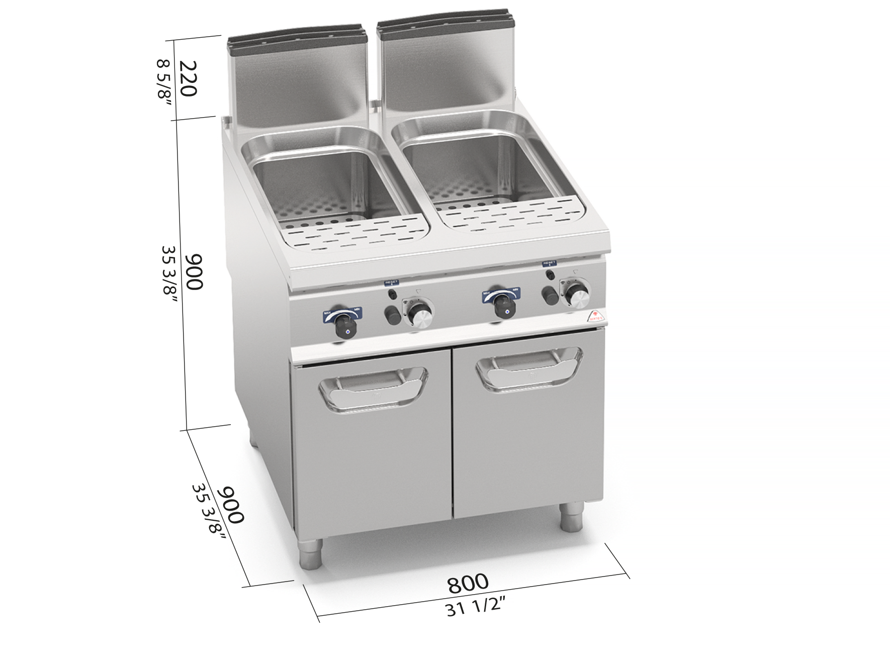 GAS PASTA COOKER WITH 40 + 40 L 13220000 Commercial