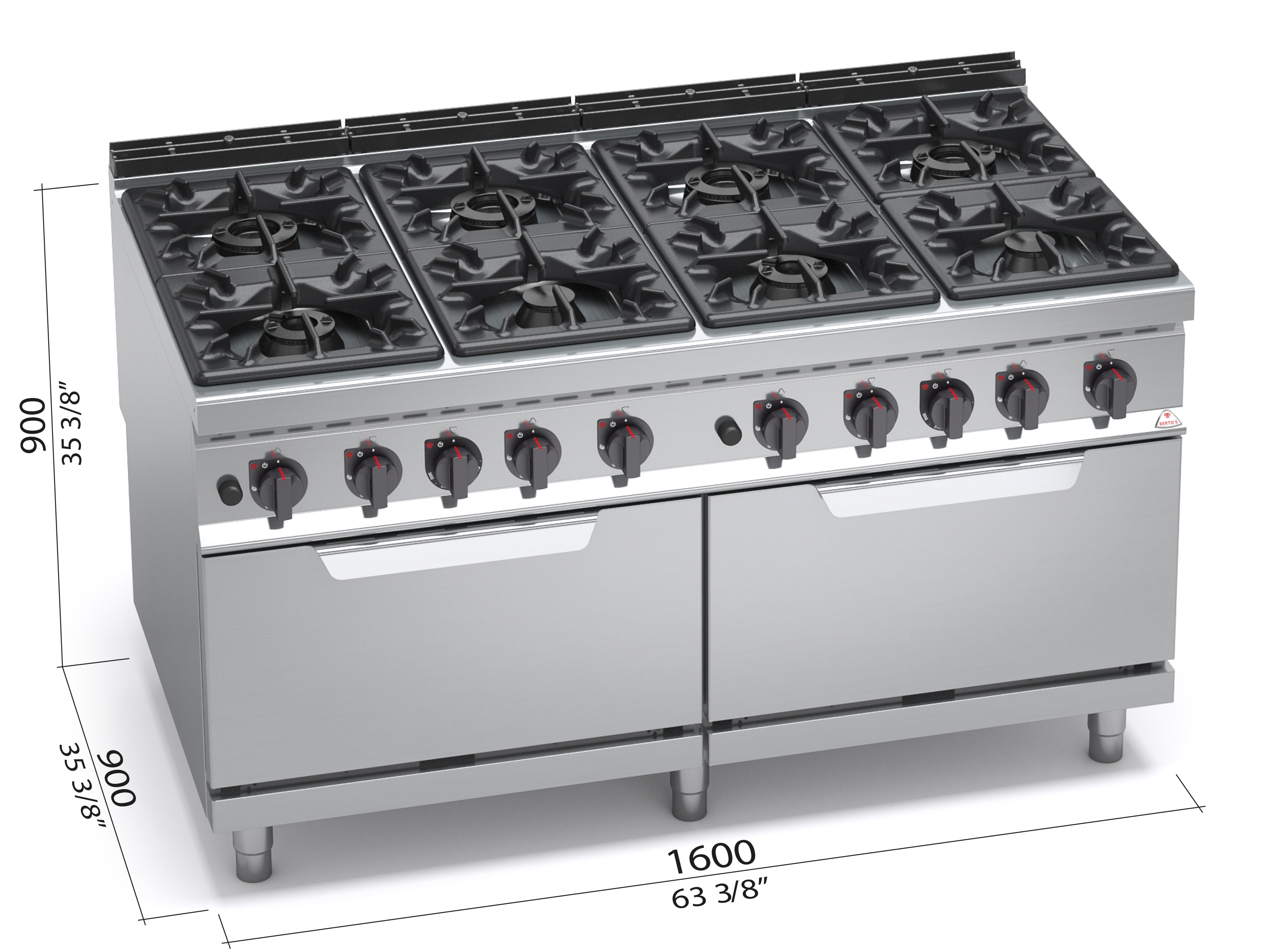 8 BURNER GAS COOKER ON 2 2 1 GAS OVEN 20716000 Commercial