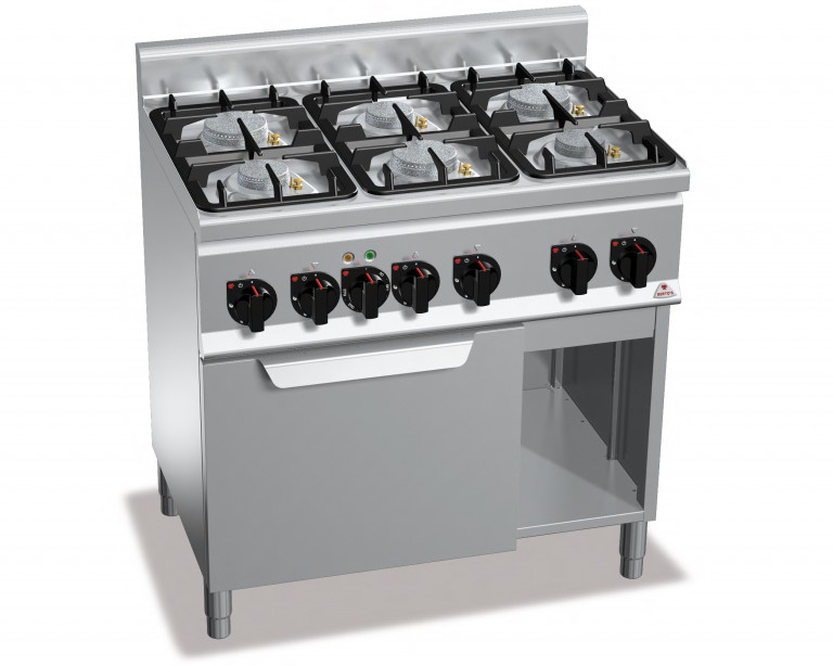 6-BURNER STOVE WITH 1/1 ELECTRIC OVEN