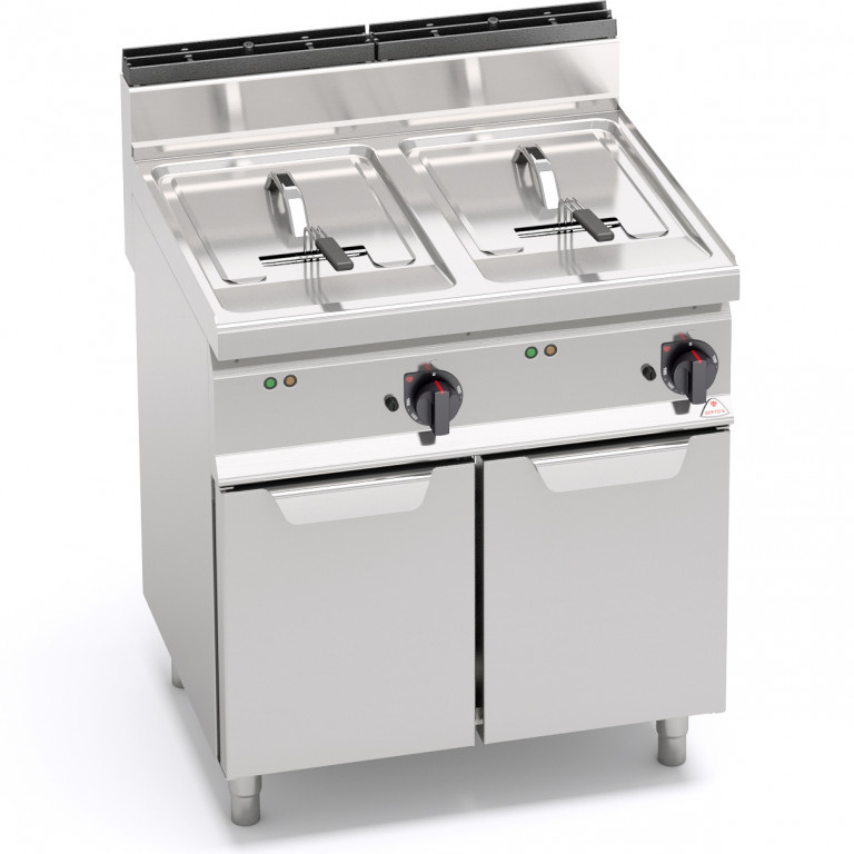 ELECTRIC FRYER WITH CABINET - TWIN TANK 10+10 L