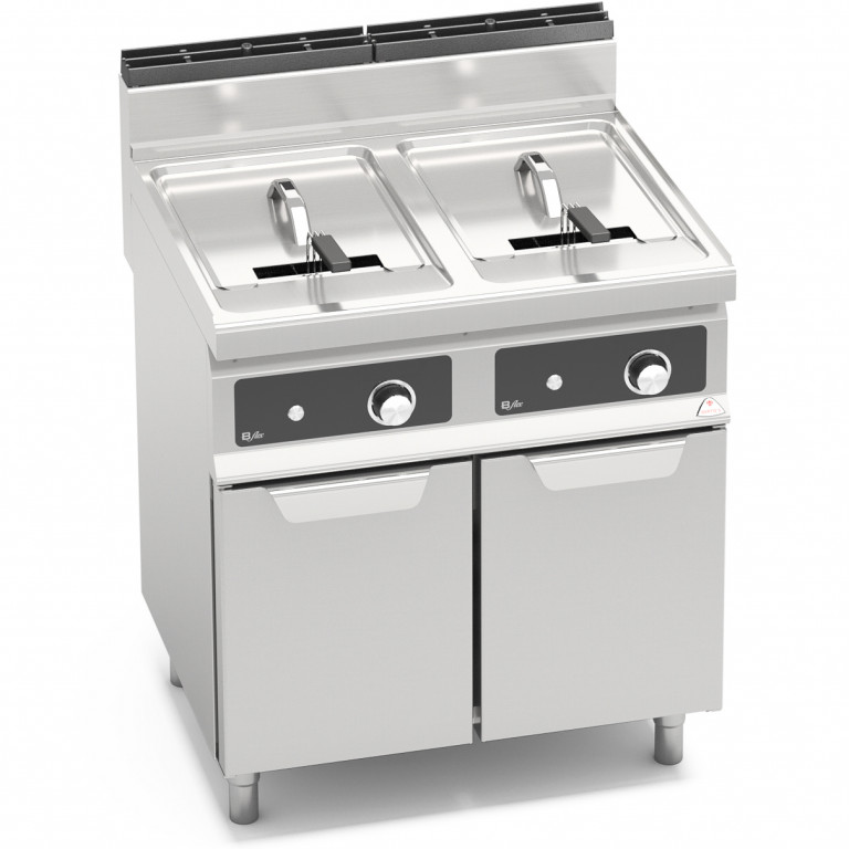 ELECTRIC FRYER WITH CABINET - TWIN TANK 18+18 L (BFLEX CONTROLS)