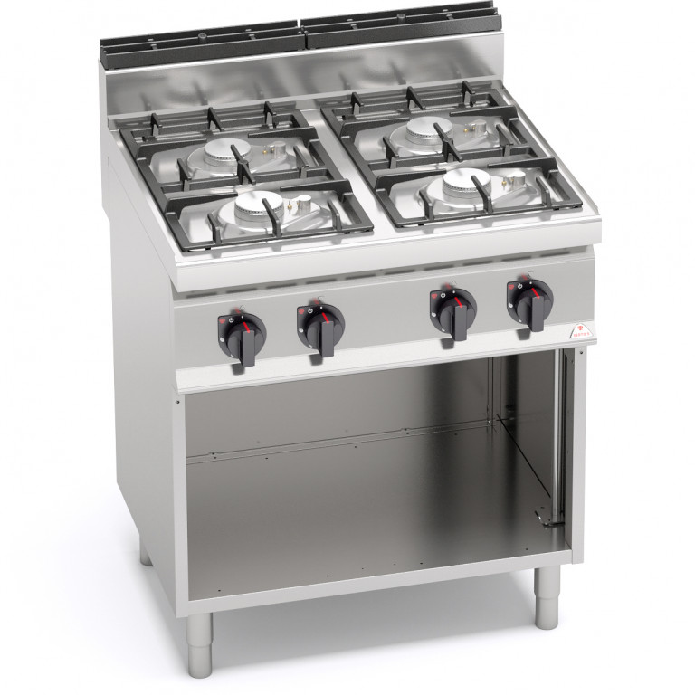 4BURNER STOVE WITH 2/1 GAS OVEN 18704000 Commercial kitchens Berto's