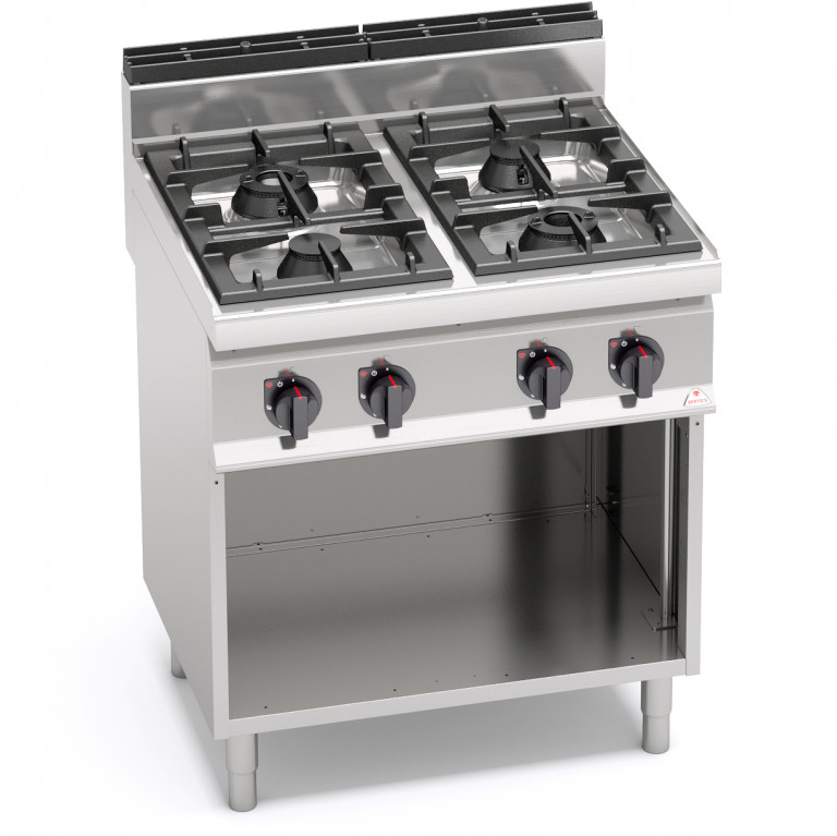 4BURNER STOVE WITH 2/1 GAS OVEN 18704000 Commercial kitchens Berto's