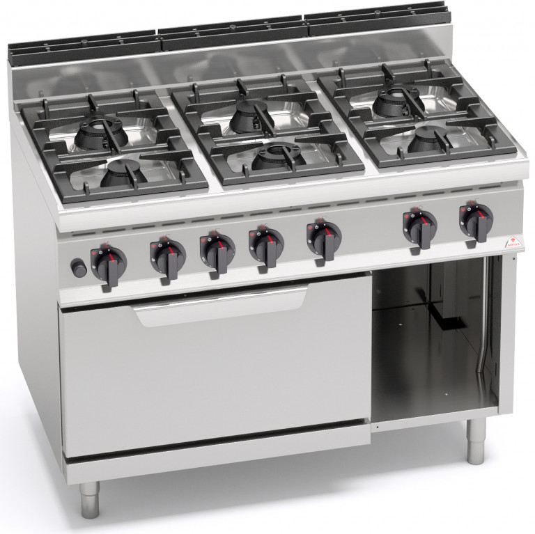 6-BURNER STOVE WITH 2/1 GAS OVEN