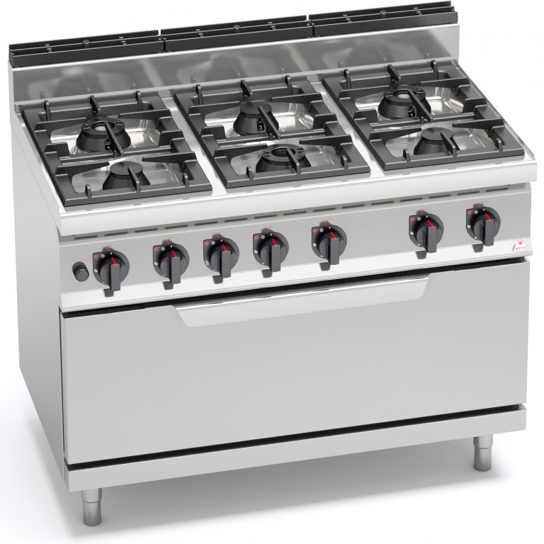 6-BURNER STOVE WITH LARGE GAS OVEN