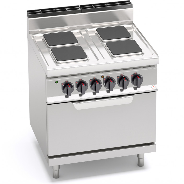 4 SQUARE PLATE ELECTRIC STOVE WITH 2/1 ELECTRIC OVEN