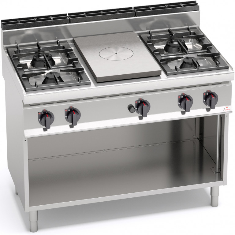 SOLID TOP + 4 OPEN BURNERS WITH CABINET
