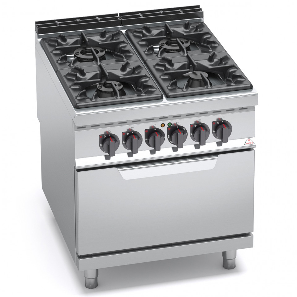 4 BURNER GAS COOKER ON 2/1 ELEC. OVEN 20705000 Commercial kitchens