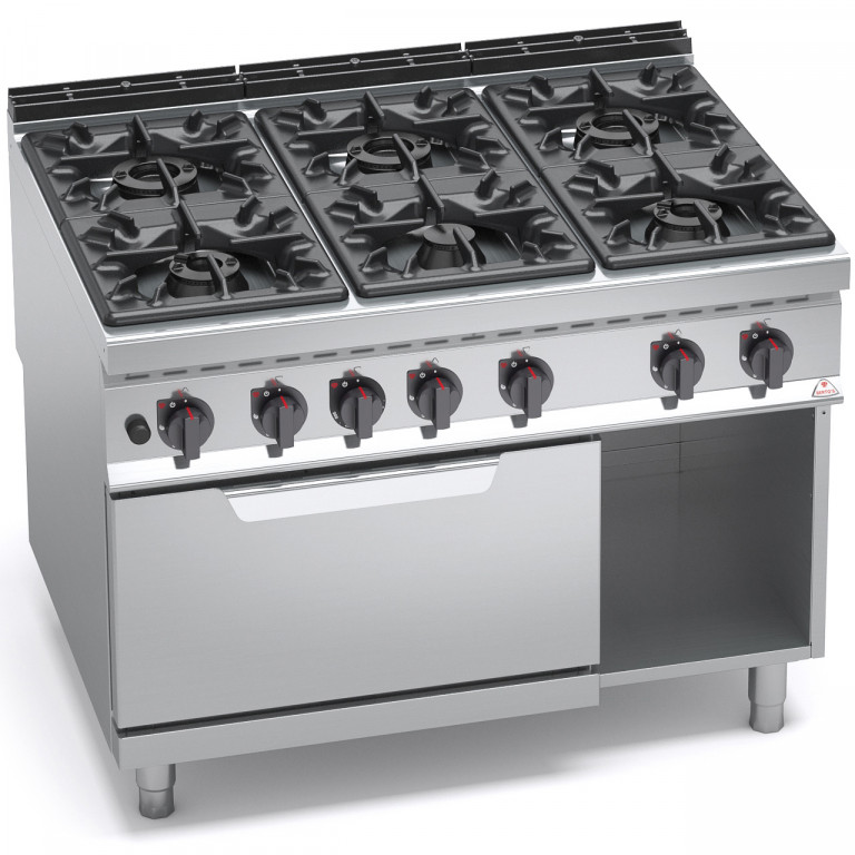 6 BURNER GAS COOKER ON 2/1 GAS OVEN