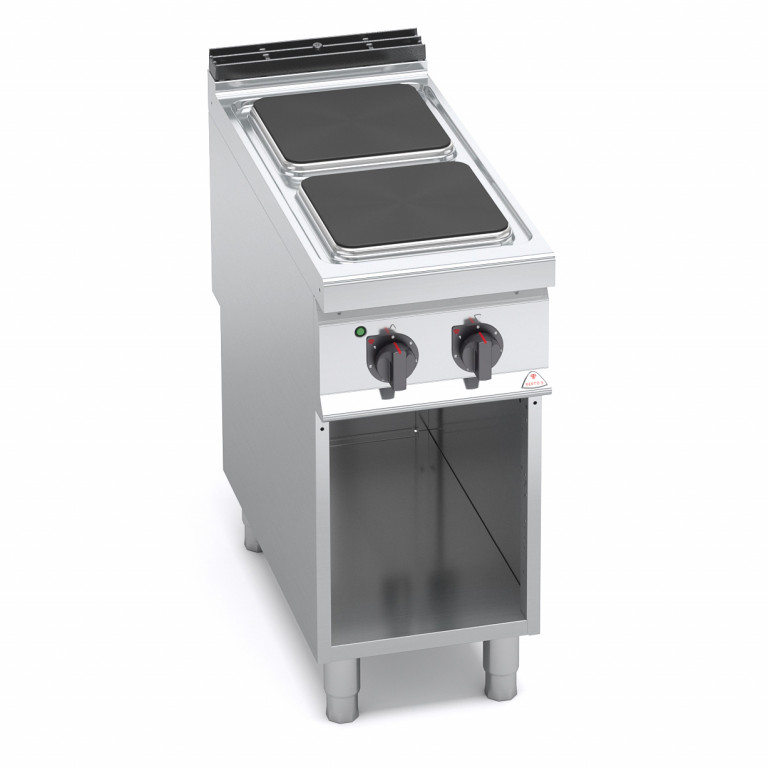 2 SQUARE PLATE ELECTRIC COOKER ON CABINET