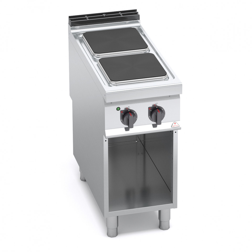 2 SQUARE PLATE ELECTRIC COOKER ON CABINET