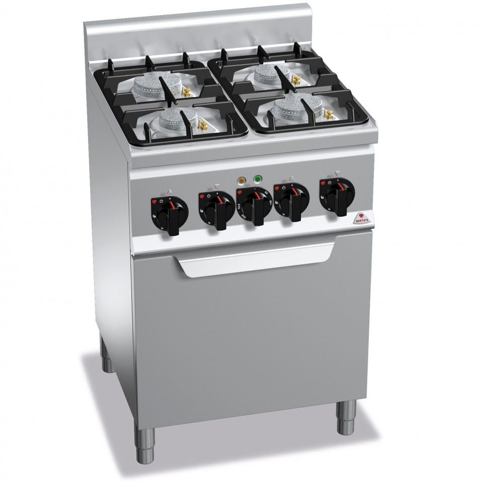 4-BURNER STOVE WITH 1/1 ELECTRIC OVEN
