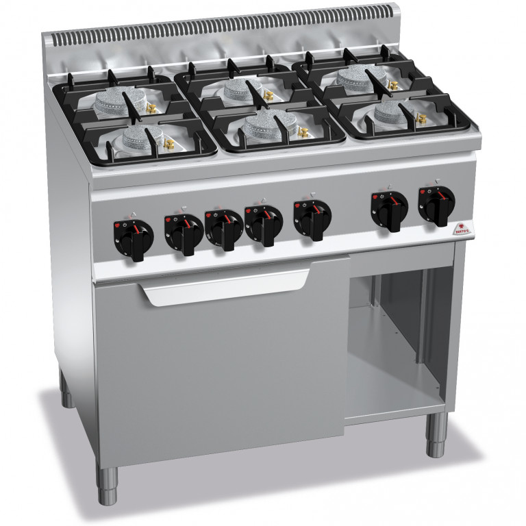 6 BURNER GAS COOKER ON 1/1 GAS OVEN