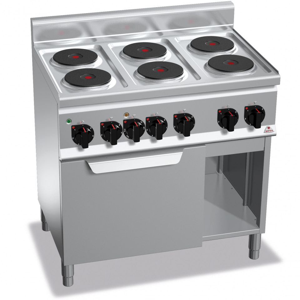 Cuisinière électrique avec 6 plaques carrées avec maxi four électrique