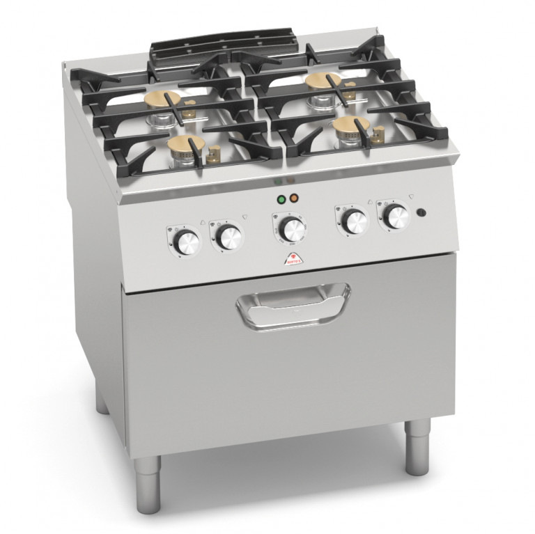 COCINA 4 FUEGOS CON HORNO ELÉCTRICO 1/1 GN