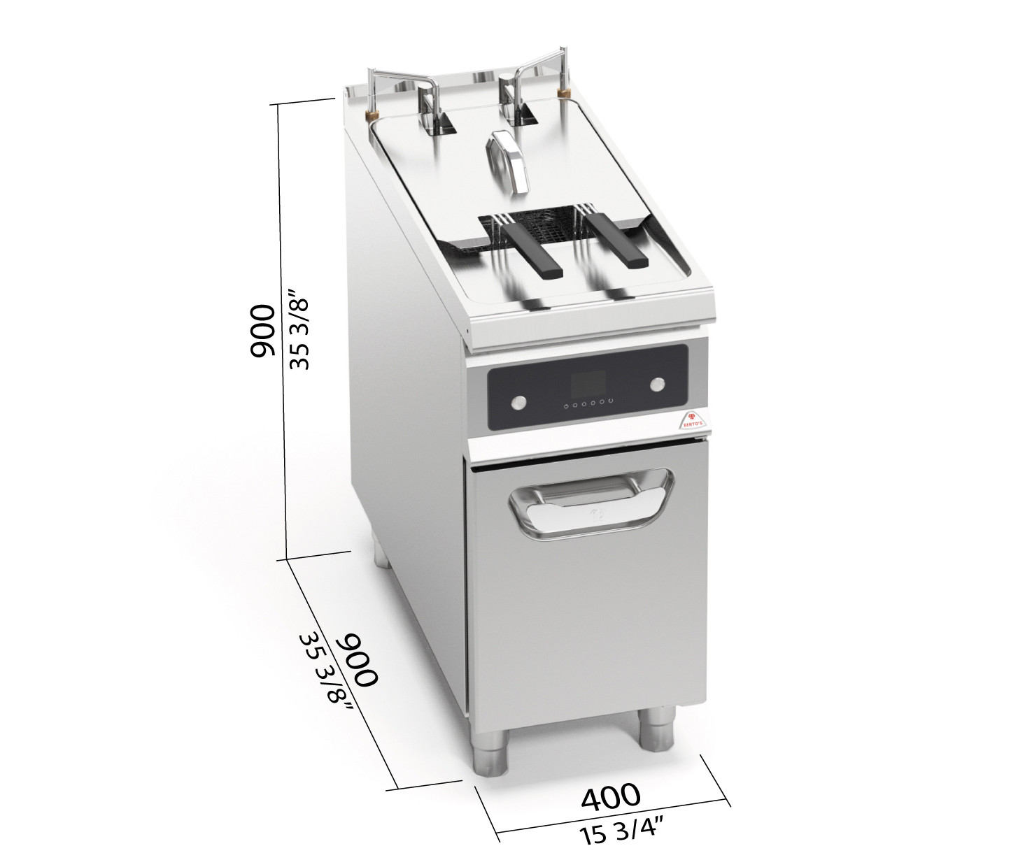 ELECTRIC FRYER WITH SINGLE TANK 22 L AUTOMATIC BASKET