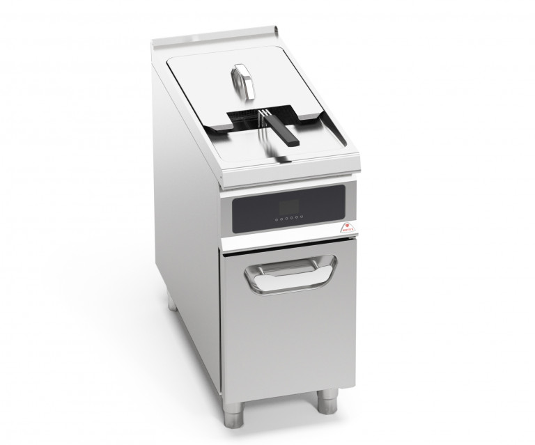ELECTRIC FRYER WITH CABINET - SINGLE TANK 22 L - OIL FILTERING