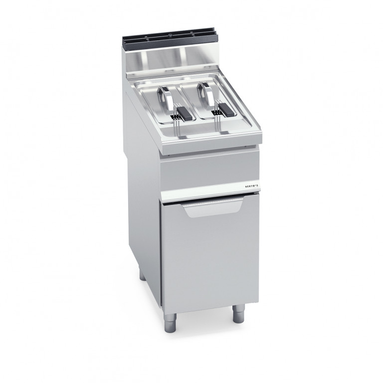 GAS FRYER WITH CABINET - TWIN TANK 7+7 L