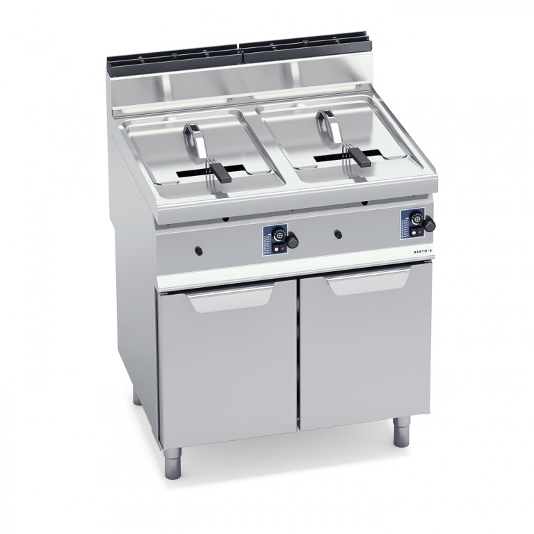 GAS FRYER WITH CABINET - TWIN TANK 10 + 10 L