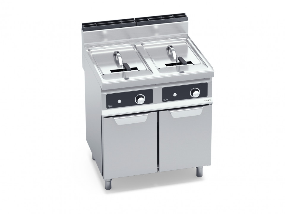 ELECTRIC FRYER WITH CABINET - TWIN TANK 18+18 L (BFLEX CONTROLS)