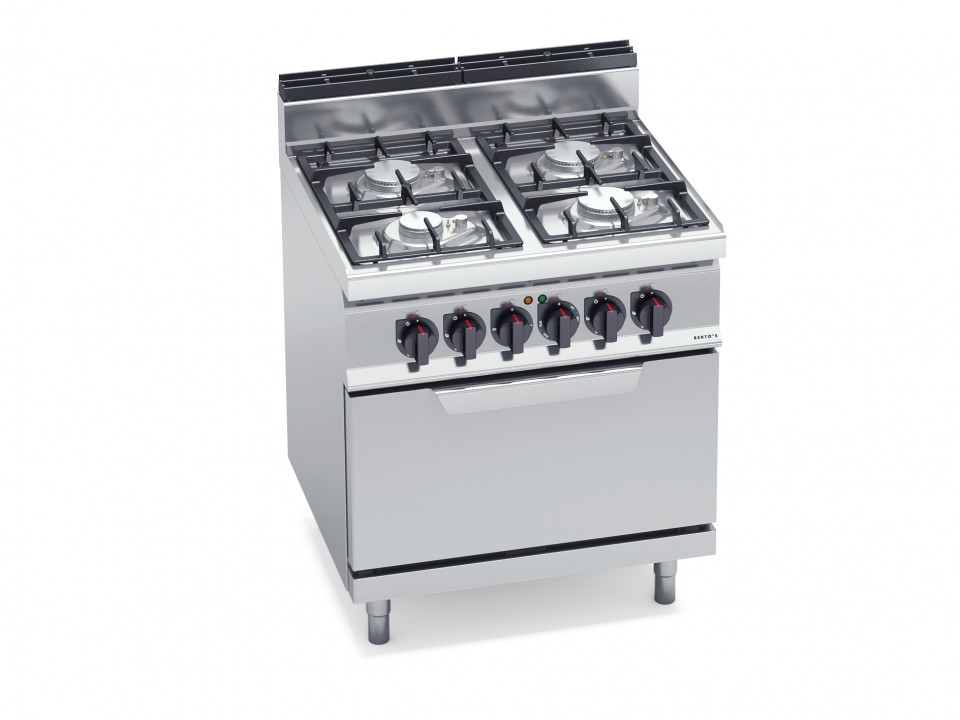 4-BURNER STOVE WITH 2/1 ELECTRIC OVEN