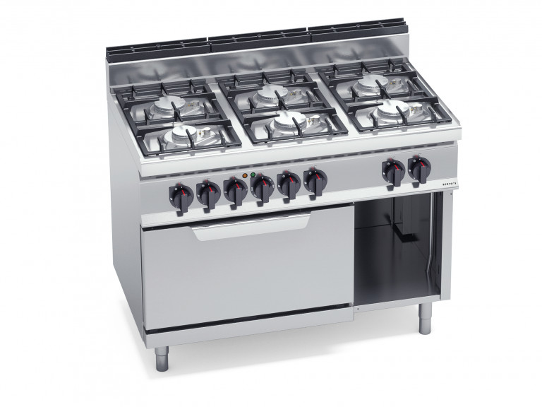 6-BURNER STOVE WITH 2/1 ELECTRIC OVEN
