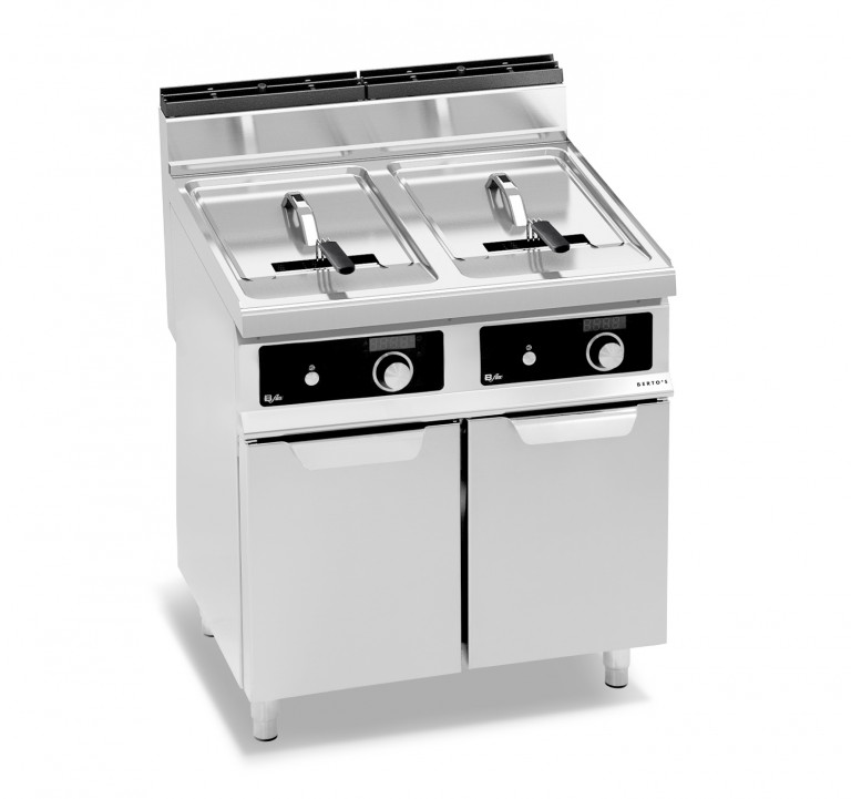 GAS FRYER WITH CABINET - TWIN TANK 20+20 L (BFLEX CONTROLS)