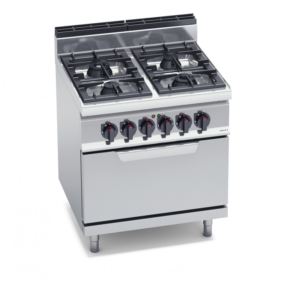 4-BURNER STOVE WITH 2/1 ELECTRIC OVEN