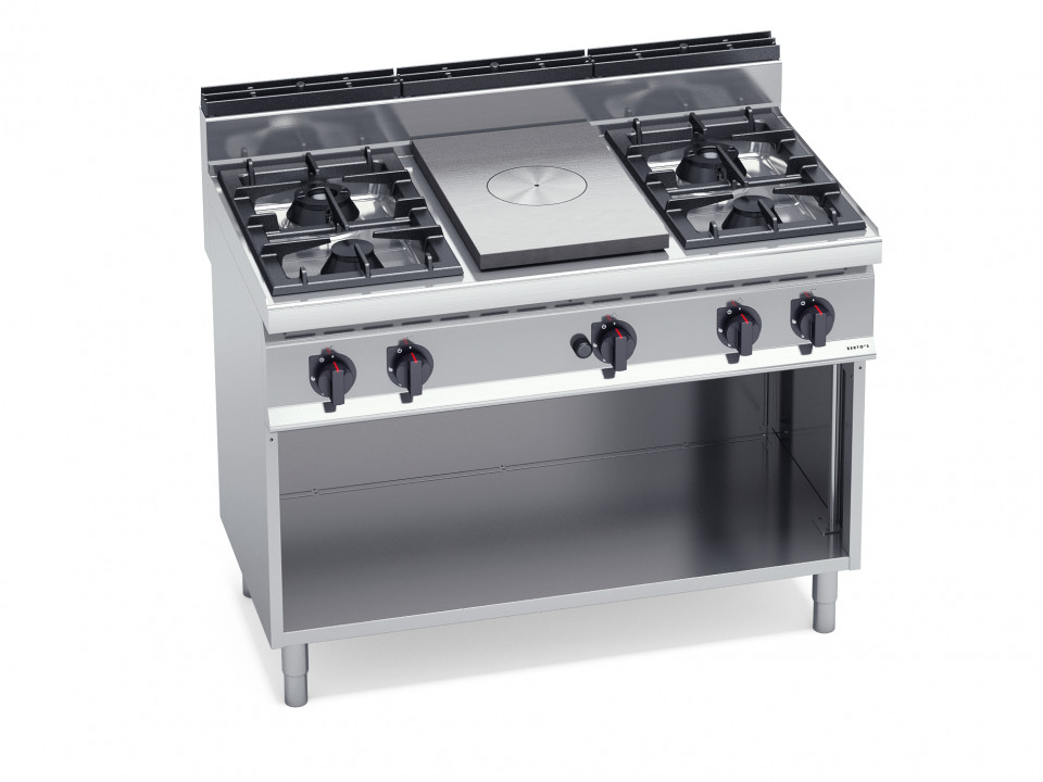 SOLID TOP + 4 OPEN BURNERS WITH CABINET