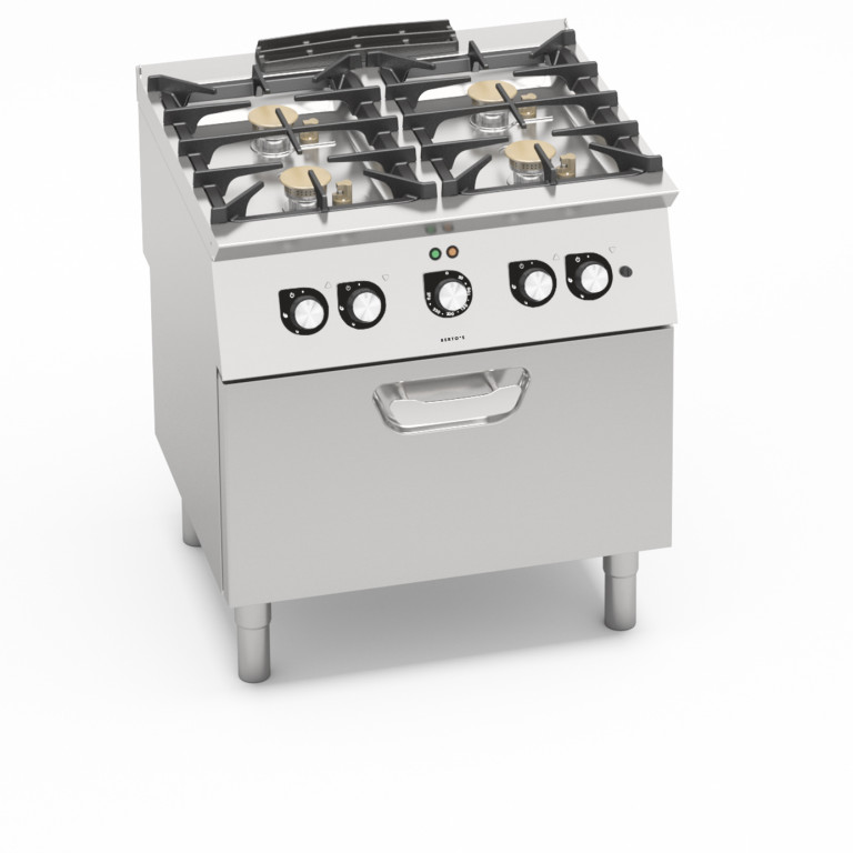 CUCINA A GAS 4 FUOCHI SU FORNO EL. 1/1 GN