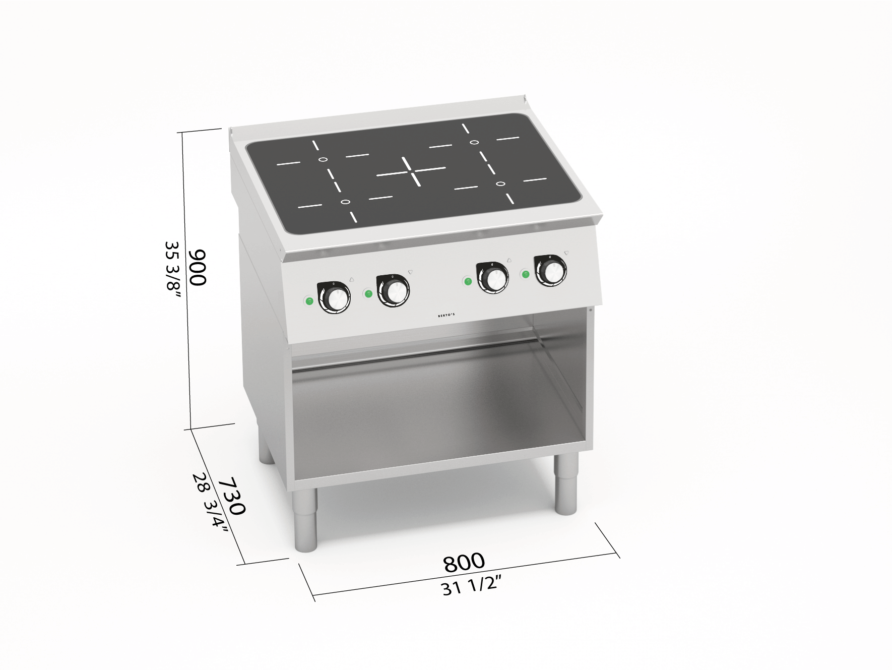 4-ZONES INDUCTION COOKER - 07736200 - Commercial kitchens