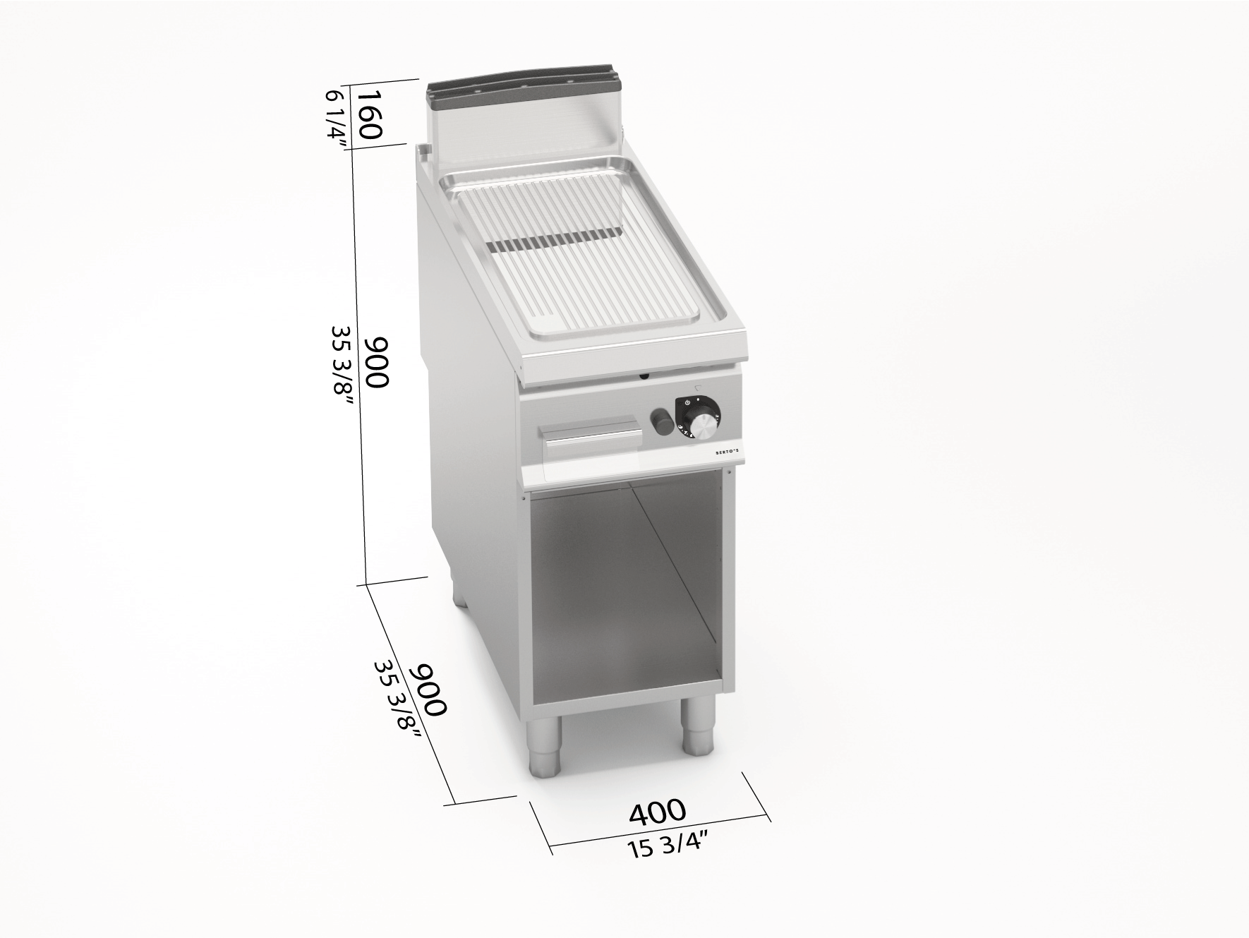 Griddle Dimensions GAS GRIDDLE ON CABINET - GROOVED PLATE MADE OF STAINLESS STEEL ...