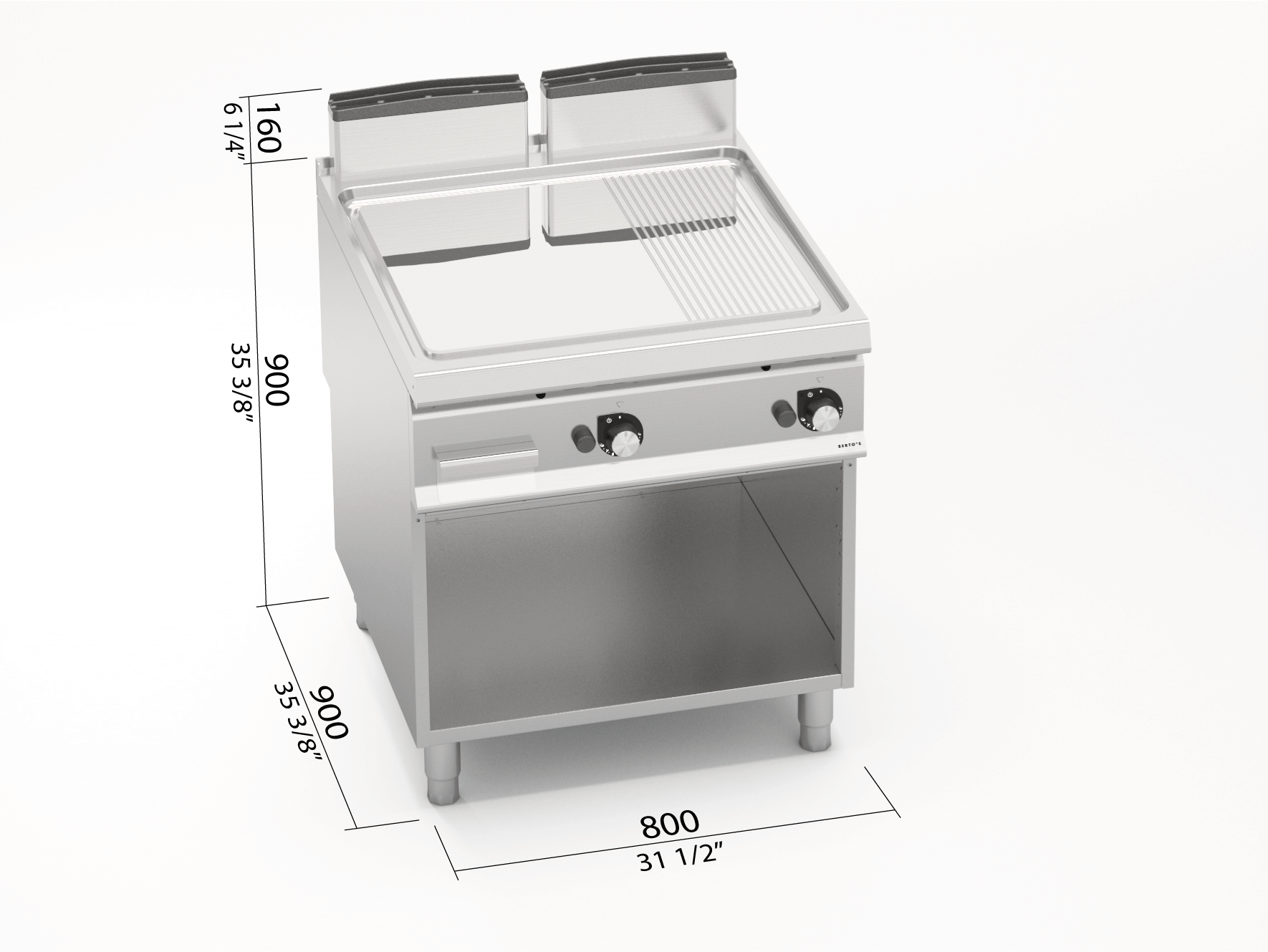Griddle Dimensions GAS GRIDDLE WITH CABINET - SMOOTH/GROOVED PLATE MADE OF STAINLESS STEEL ...