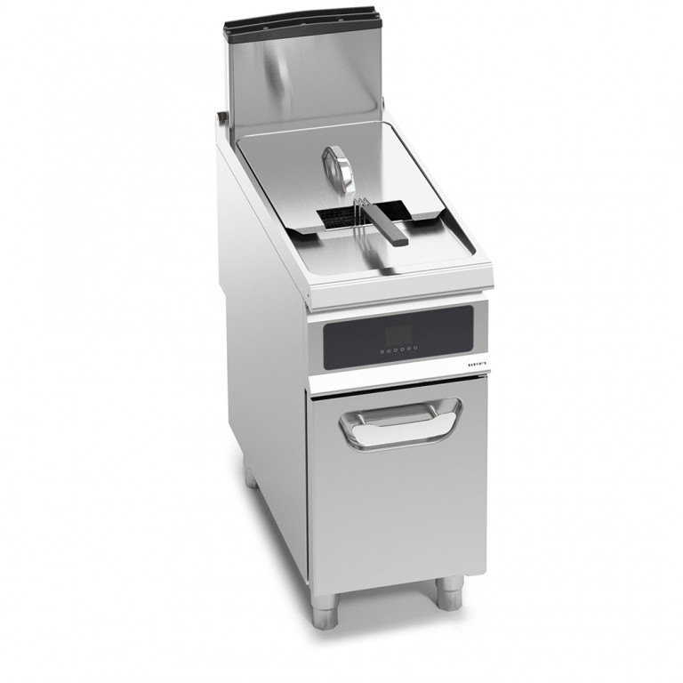 GAS FRYER WITH CABINET - SINGLE TANK 20 L - OIL FILTERING