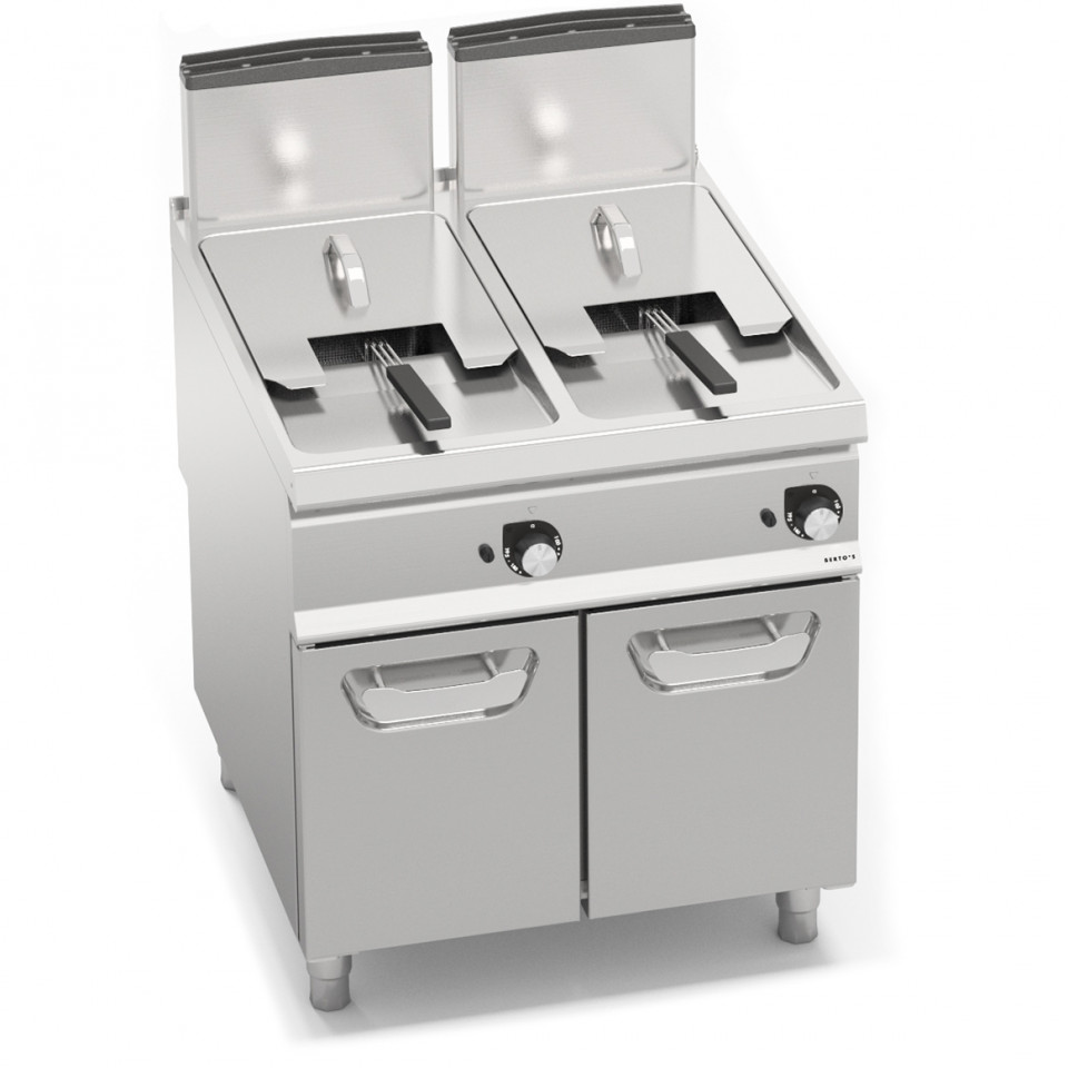 GAS FRYER WITH CABINET - TWIN TANK 18+18 L - INDIRECT GAS FRYER WITH CABINET - TWIN TANK 18+18 L - INDIRECT