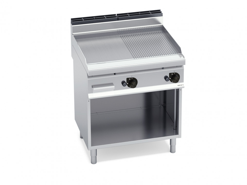 SMOOTH/GROOVED GAS GRIDDLE WITH CABINET