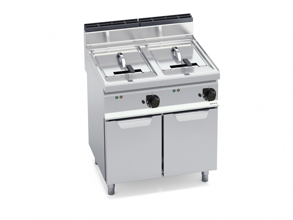 ELECTRIC FRYER WITH CABINET - TWIN TANK 18+18 L