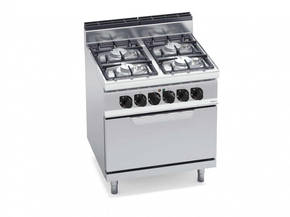 CUCINA A GAS 4 FUOCHI SU FORNO ELETTRICO 2/1 GN CUCINA A GAS 4 FUOCHI SU FORNO ELETTRICO 2/1 GN
