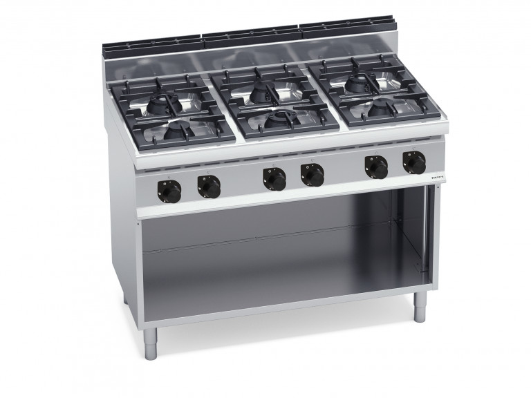 6-BURNER STOVE WITH 2/1 ELECTRIC OVEN - 18707000 - Commercial