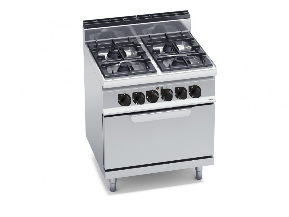 CUCINA A GAS 4 FUOCHI SU FORNO ELETTRICO 2/1 GN CUCINA A GAS 4 FUOCHI SU FORNO ELETTRICO 2/1 GN