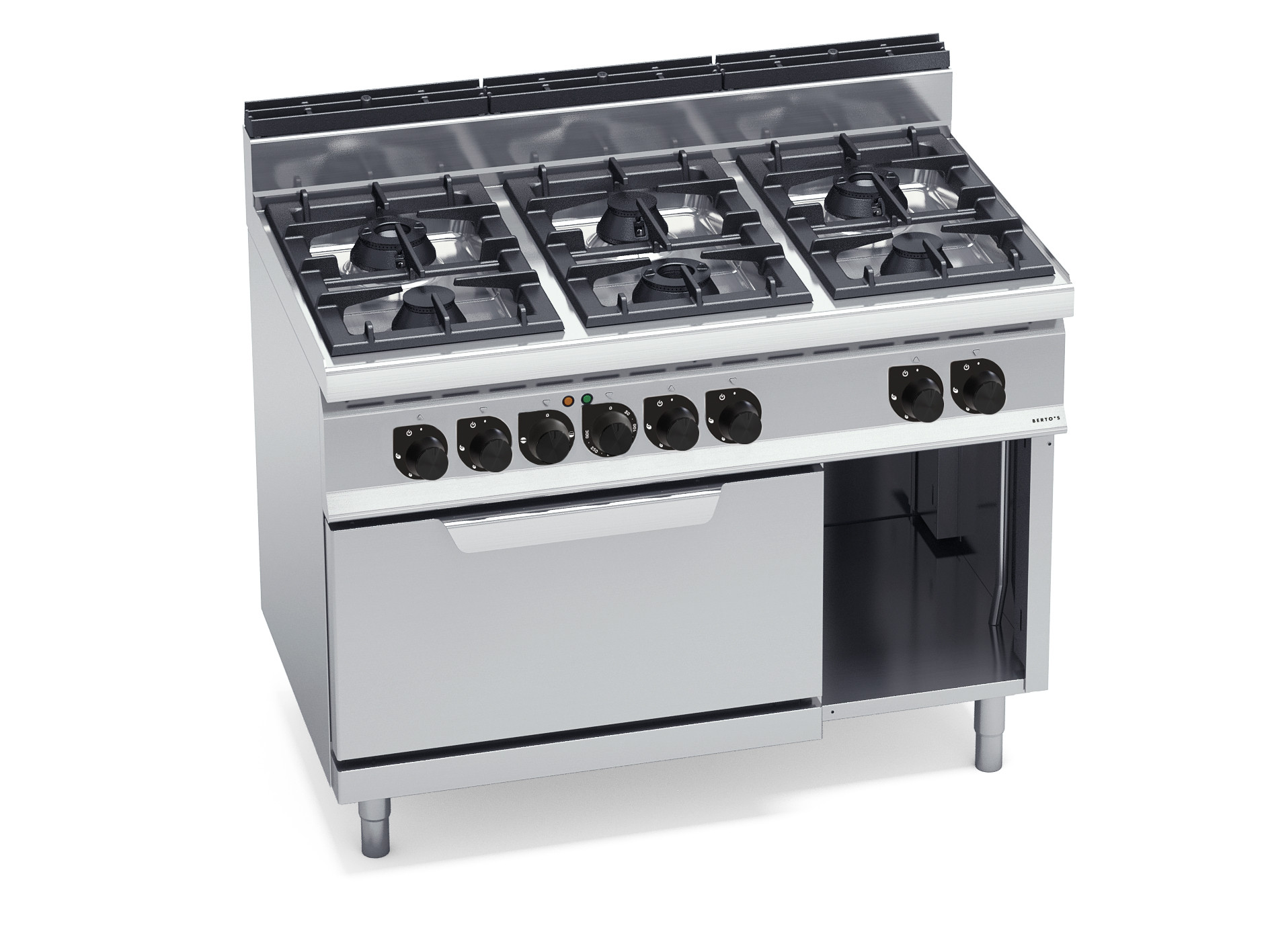 6-BURNER STOVE WITH 2/1 ELECTRIC OVEN - 18707000 - Commercial