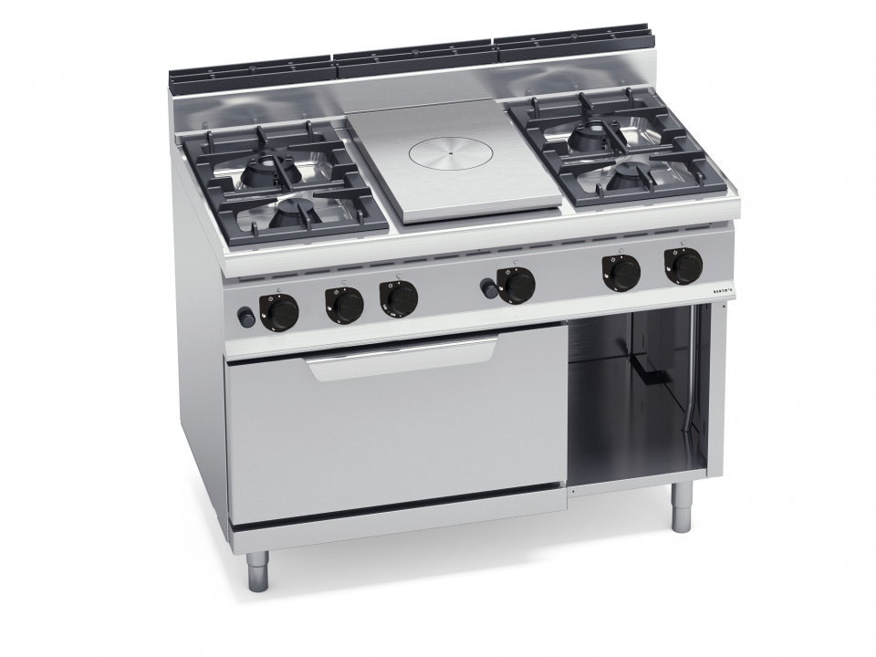 SOLID TOP + 4 OPEN BURNERS WITH 2/1 GAS OVEN
