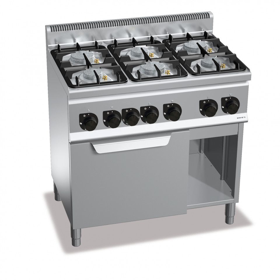 ГАЗОВАЯ ПЛИТА С 6 КОНФОРКАМИ И ГАЗОВОЙ ДУХОВКОЙ 1/1