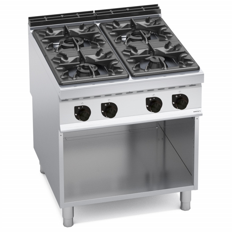 Cucina a Gas Professionale 4 Fuochi Bertos G9F4M con Vano