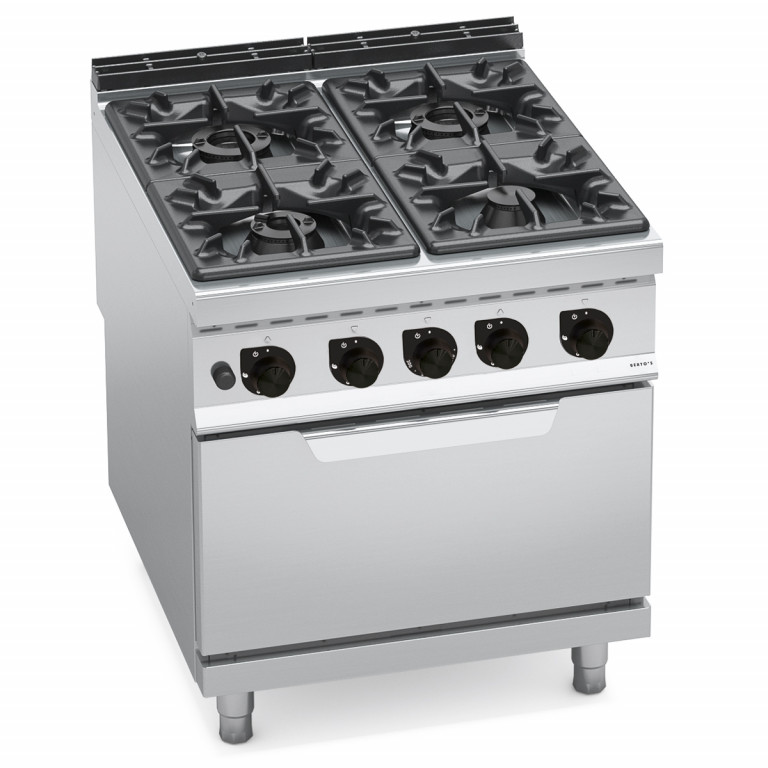 CUCINA A GAS 4 FUOCHI SU FORNO A GAS 2/1