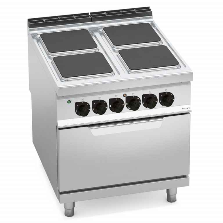 FOURNEAU ÉLECTRIQUE 4 PLAQUES CARRÉES + FOUR ÉL. 2/1