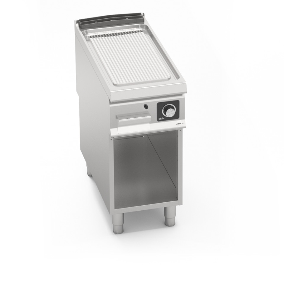 ELECTRIC GRIDDLE WITH CABINET - GROOVED PLATE MADE OF STAINLESS STEEL - BFLEX CONTROLS